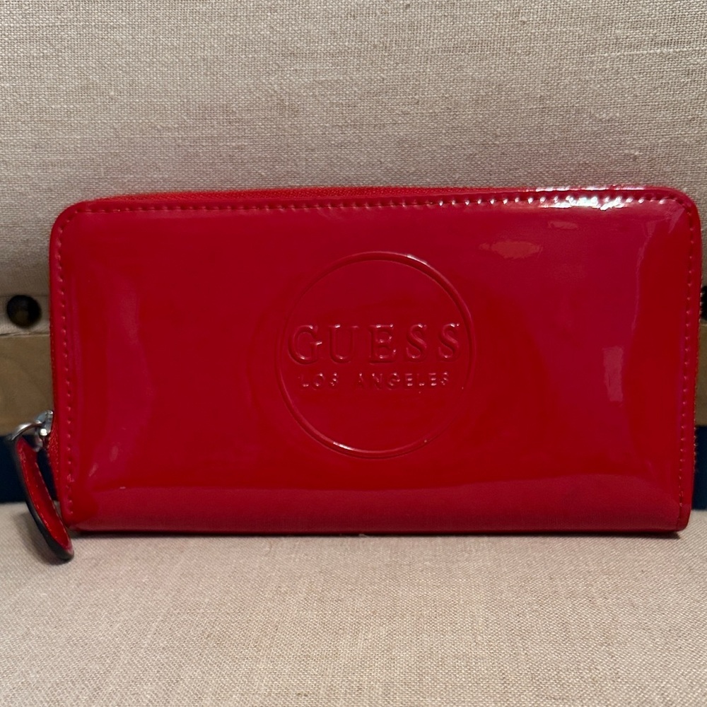Guess Glossy Patent Red Wallet